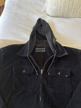Empyre Black Corduroy Hooded Zip Jacket